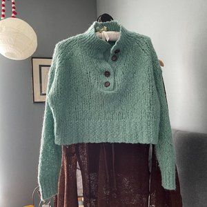 Everlane Tiffany blue chunky cropped sweater size S